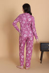 Zivame Knit Poly Pyjama Set - Red Violet — thumbnail 4